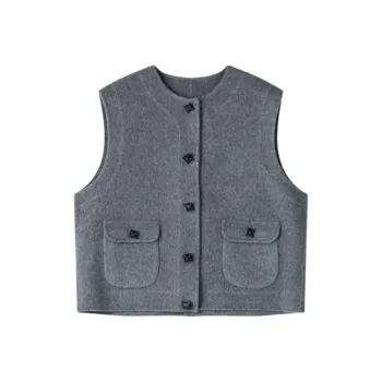 SHUXI Vests Women's Capri Gray
