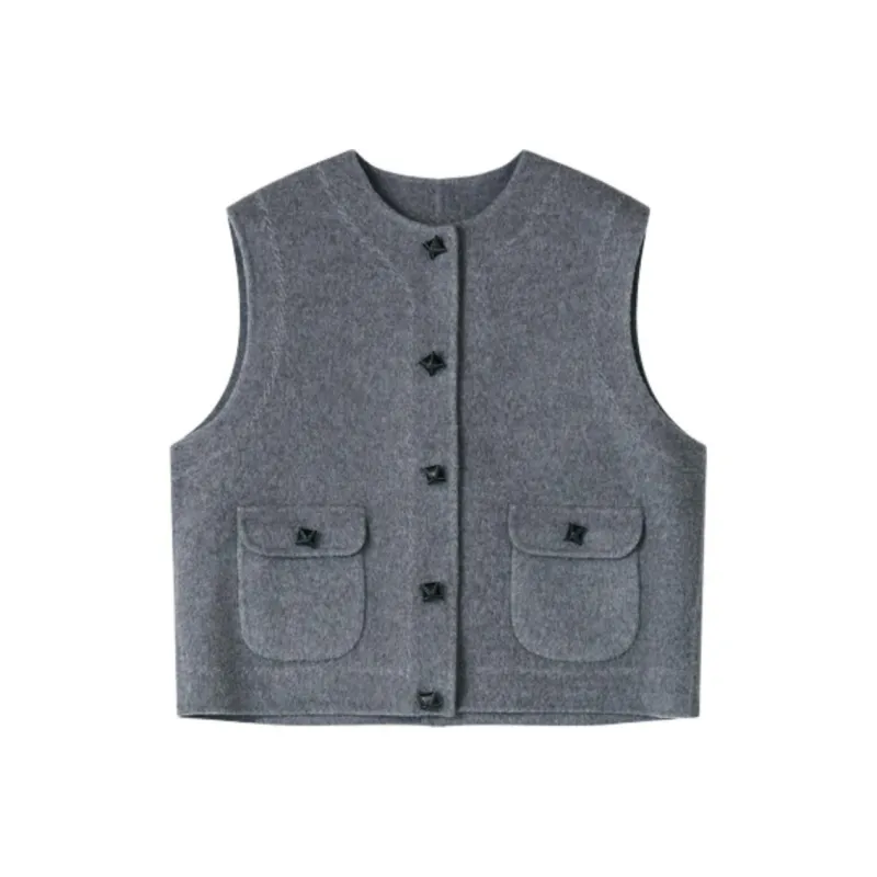 SHUXI Vests Women's Capri Gray-0