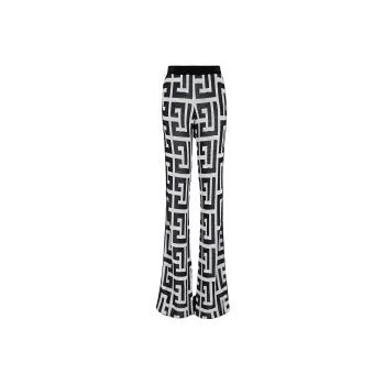 BALMAIN Monogrammed Flared Trousers