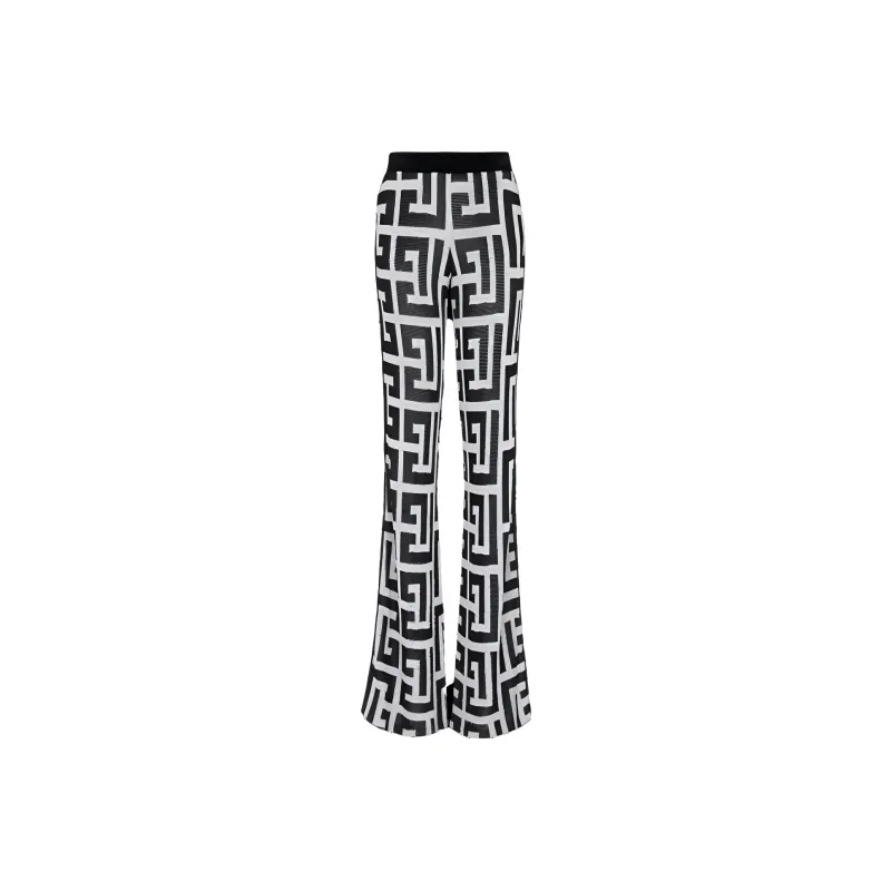 BALMAIN Monogrammed Flared Trousers-0