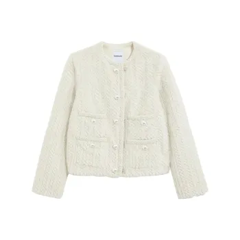 Bebe Velvet feel Coat Women's Ecru