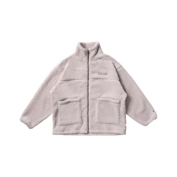 Converse Boa Velvet-feel Coat Women's Gray Pink