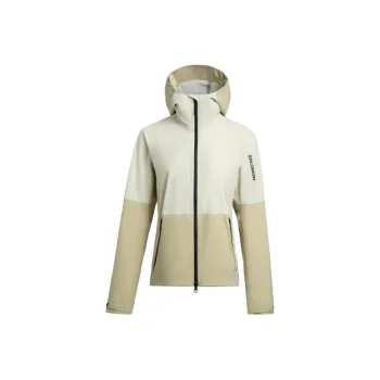 SALOMON OUTERPATH Hiking Waterproof And Breathable Windbreaker Jacket Women's Black Pepper White