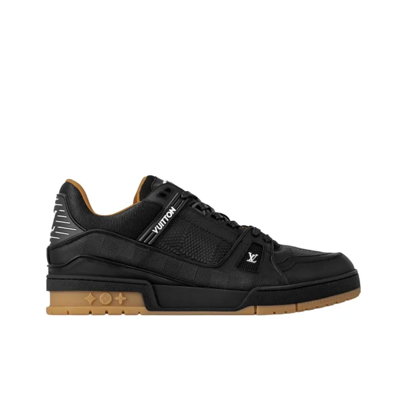 LOUIS VUITTON Trainer Low Top Skateboard Shoes Men's Black-1