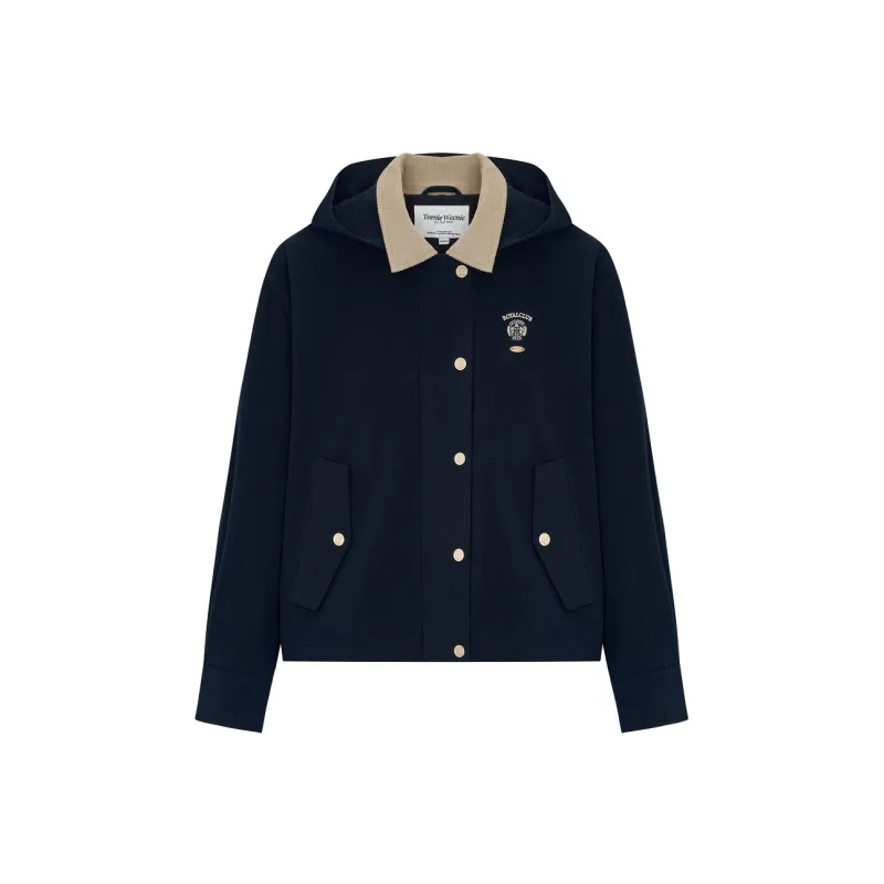 Teenie Weenie Cropped Coat Women's Navy Blue-0