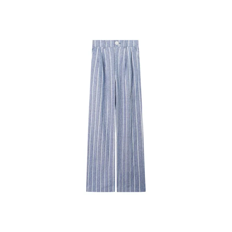 LOUISY AO SS24 Casual Pants Women's Blue Stripes-0