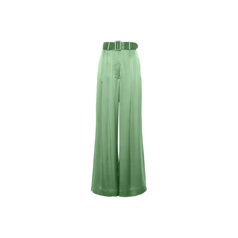 Zimmermann Silk Pleated Straight Trousers-0