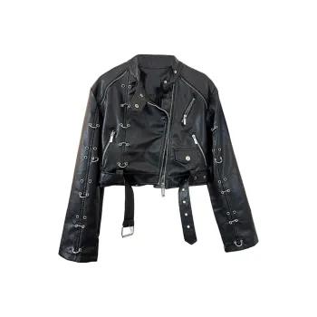 CPAURA Leather Jacket Women's Black