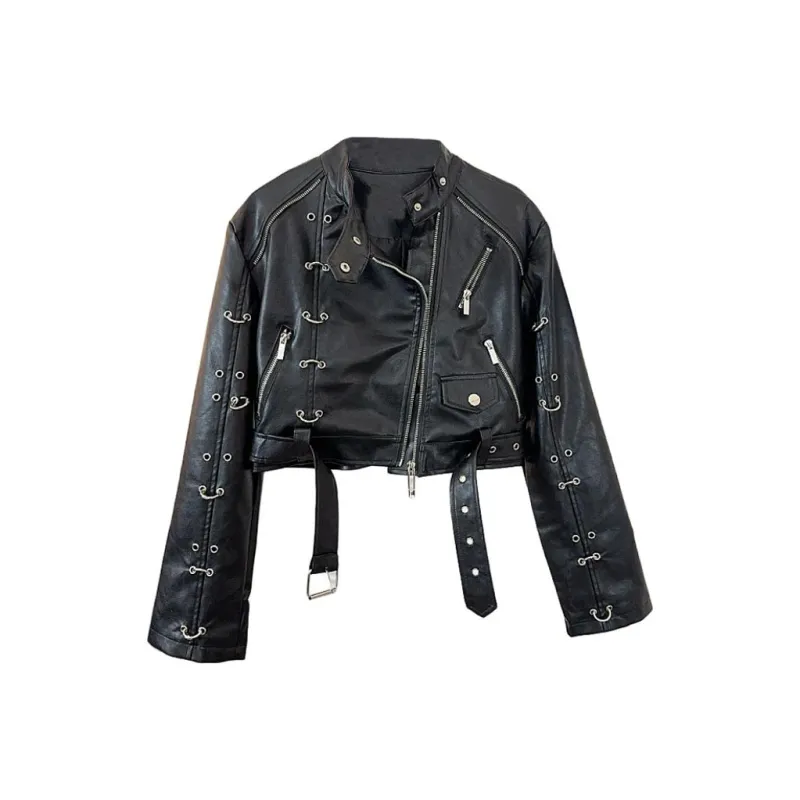CPAURA Leather Jacket Women's Black-0
