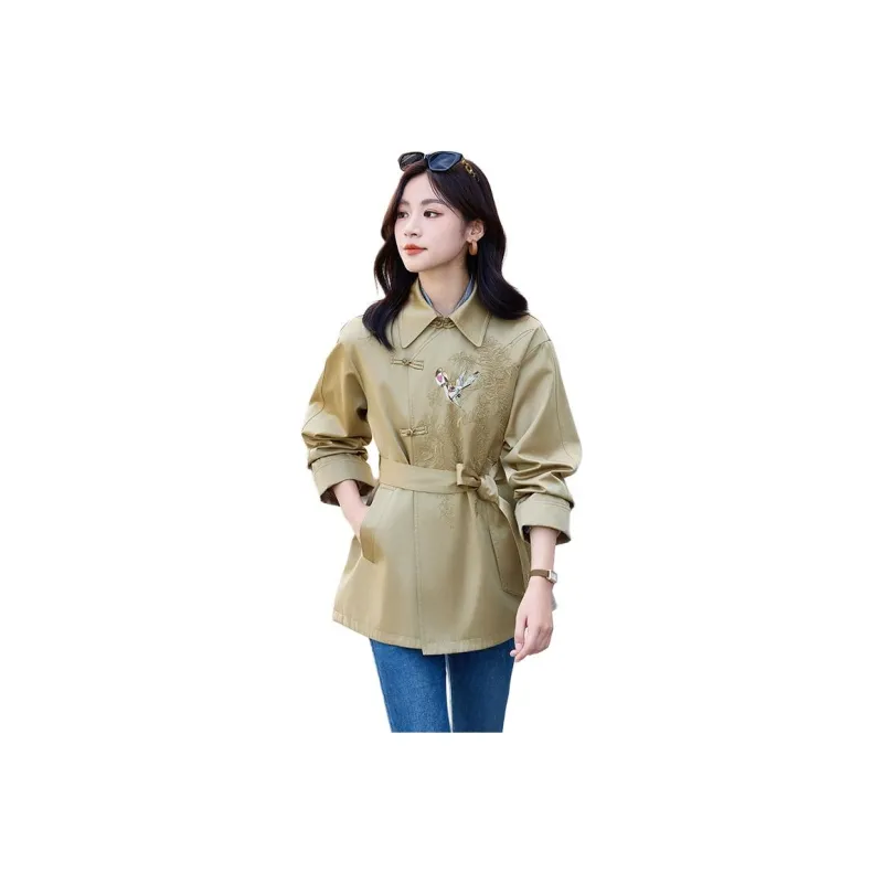 Yi Mengyuan Cropped Trench Coat Women's-7