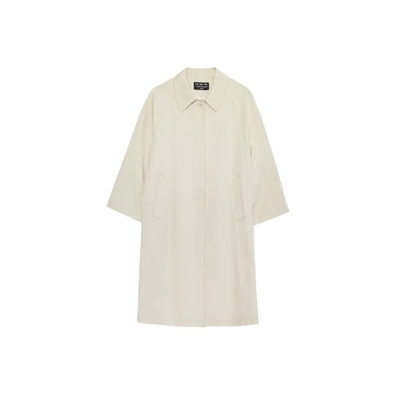 THE SEA LIFE Trench Coat Women's White Birch-0