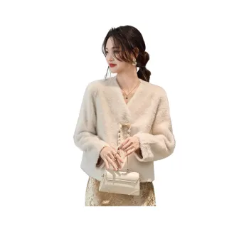 CARBAMMI Velvet feel Coat Women's White