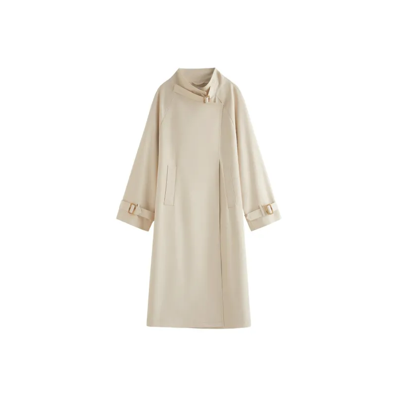 FANSILANEN Mid Length Long Sleeved Trench Coat Women's-0