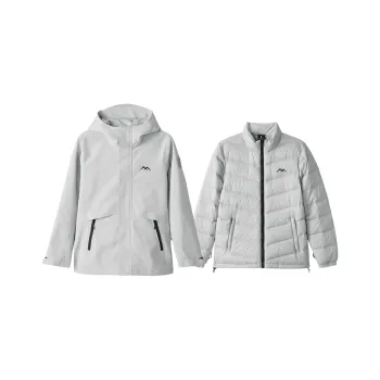 Skechers Hiking Urban Living/Travel/Commuting Warm Windbreaker Jacket Women's Moon Rock Gray