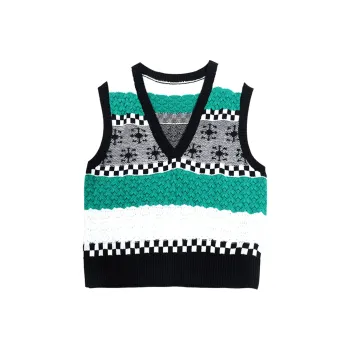 E.BECKY Vest Women's Green Flower