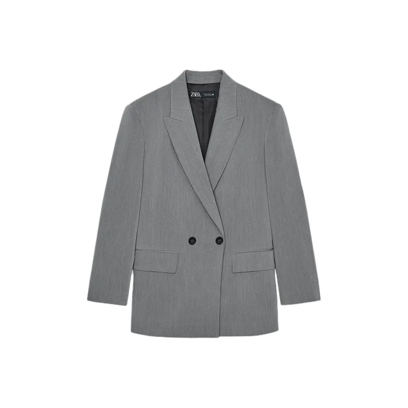 ZARA Business Suit Women's Zebra Print Gray-0
