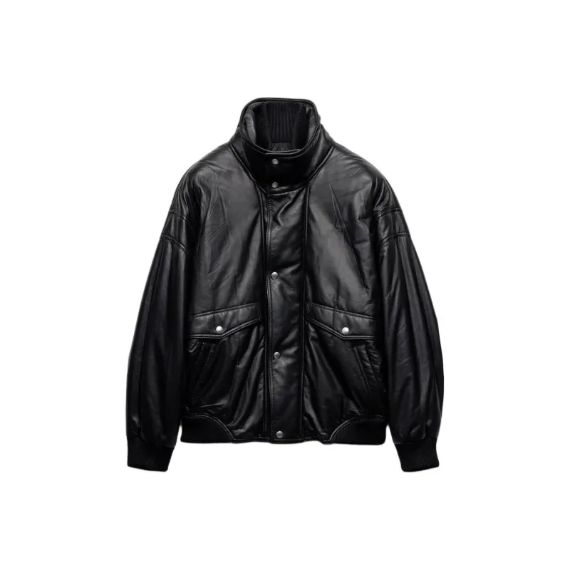 PRADA Leather Jacket Women's Black-0