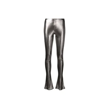 Blumarine Laminated finish High waisted Trousers