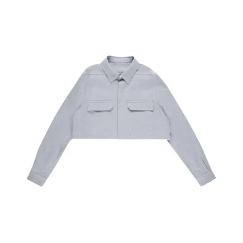 RICK OWENS Cropped Outershirt 'Pale Blue'