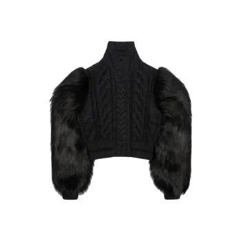 Givenchy Cable Knit Cropped Jacket
