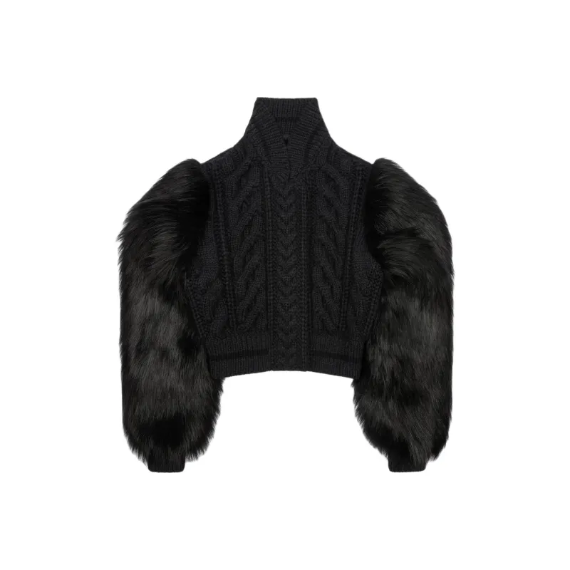 Givenchy Cable Knit Cropped Jacket-0