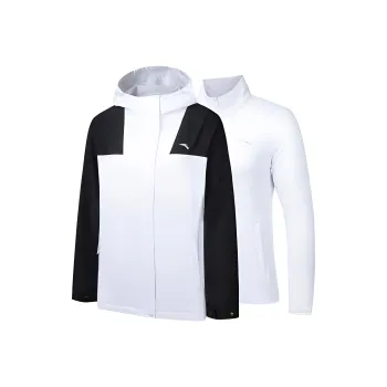 Anta Variety Training Collection Waterproof And Windproof To Keep Warm Windbreaker Jacket Women's Snowflake White