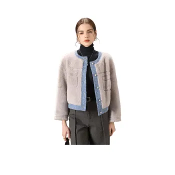 FENHONGMALI Velvet feel Coat Women's Gray