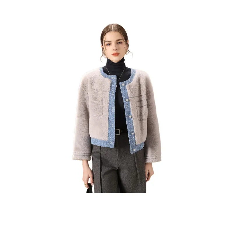 FENHONGMALI Velvet feel Coat Women's Gray-0