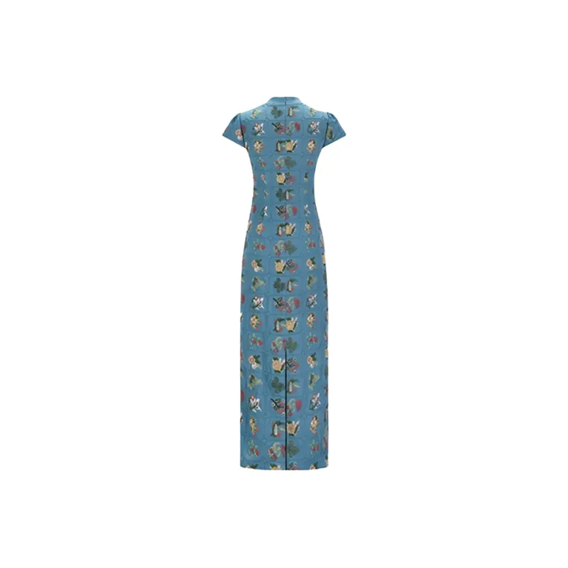 / Short Sleeved Dresses Women's Navy Blue Dress Skirt-1