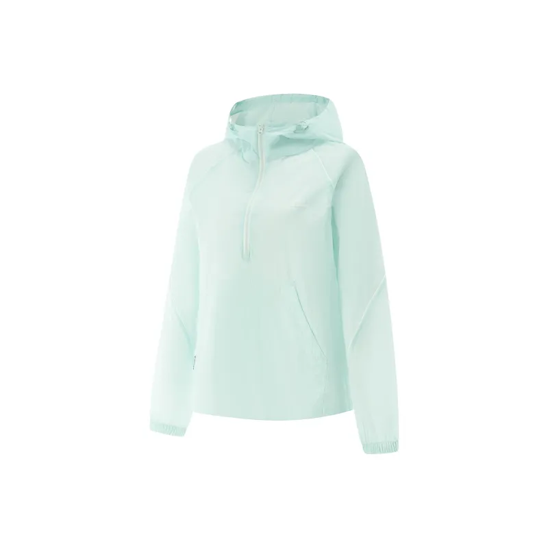 LiNing Fitness Collection Comprehensive Training Collection Trench Coat Women's Light Ice Blue-0