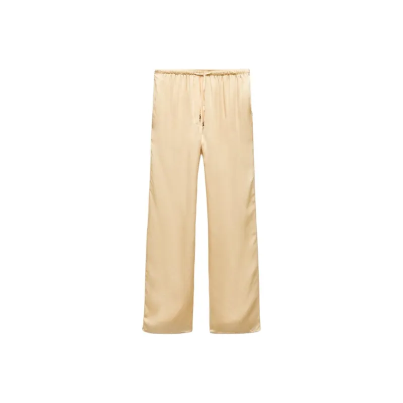 ZARA Casual Pants Women's Light Yellow-0