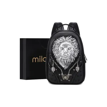 MILOOKY Pu Backpack Unisex Gold/Silver/Black