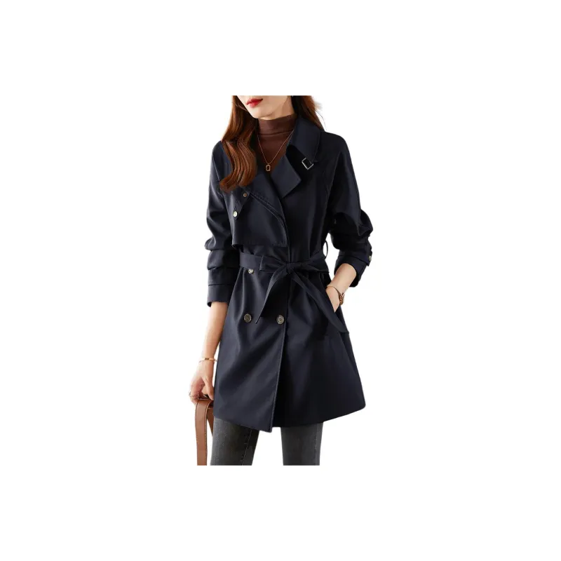 XWI Trench Coat Women's Navy Blue-0