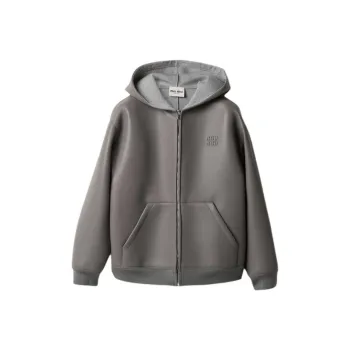 MIU MIU Leather Jacket Women's Marble Gray