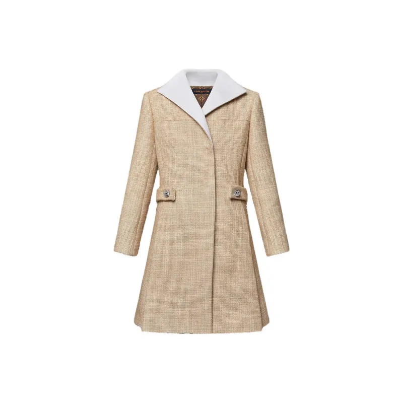 LOUIS VUITTON Graphic Collar Belted Tweed Coat-0