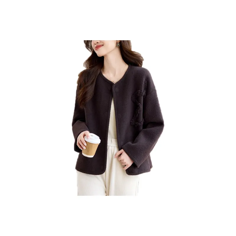 Korean Style Cropped Coat Women's-0