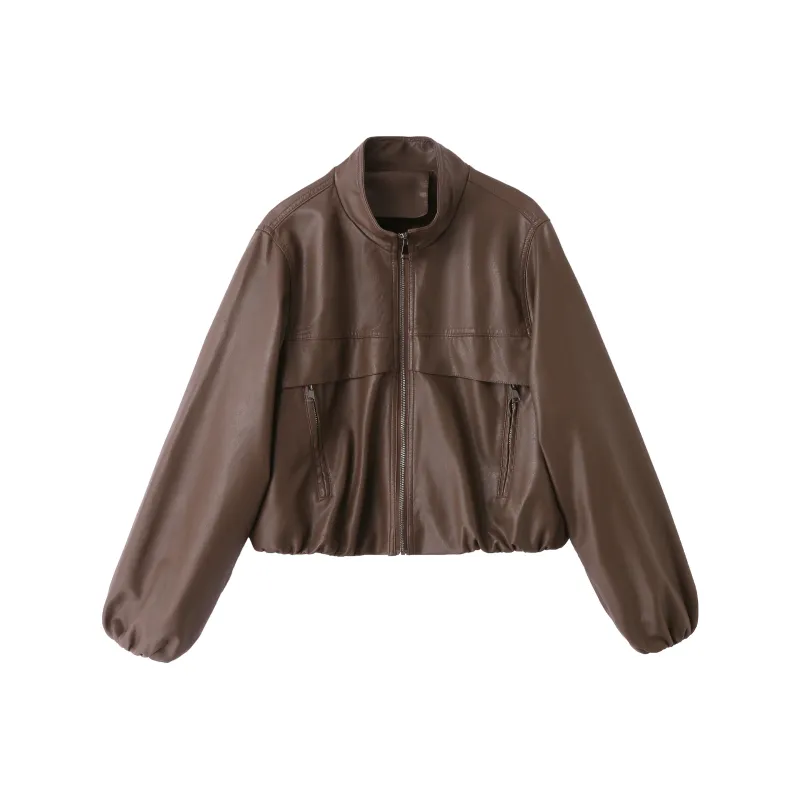 Yi Mengyuan Leather Jacket Women's-0