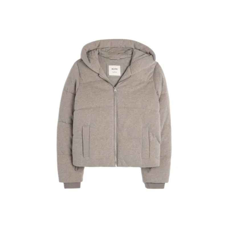 Hollister Puffer Jacket Women's Taupe-0