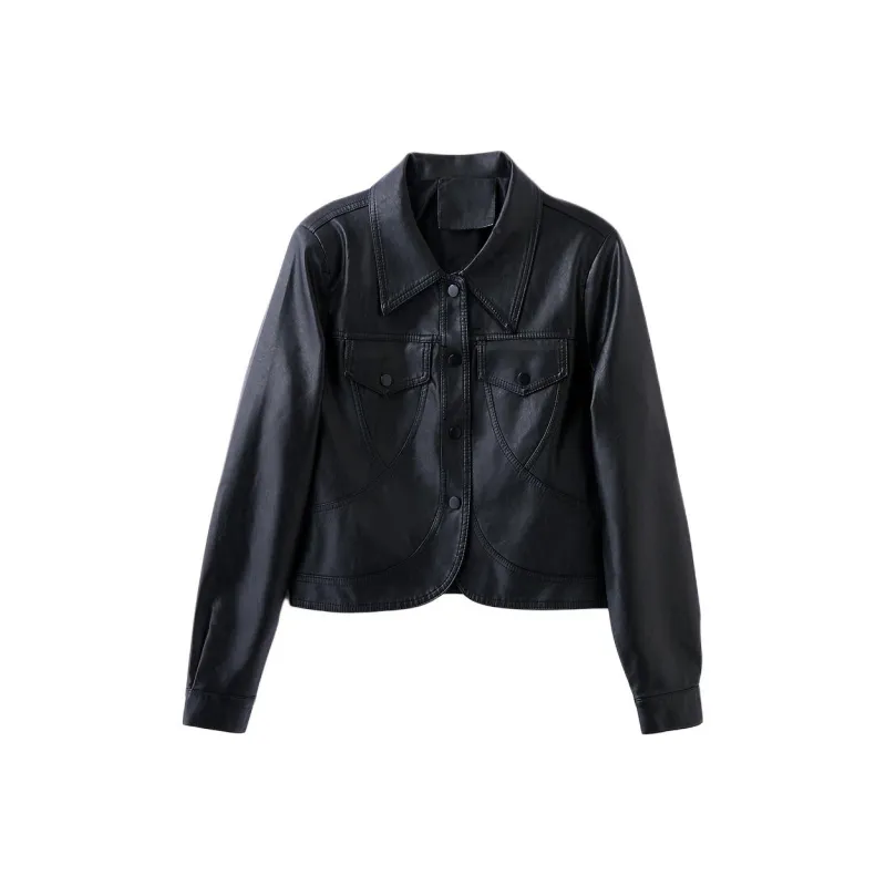 Yi Mengyuan Leather Jacket Women's-0