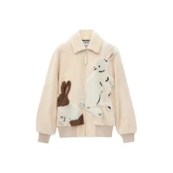 LOEWE x Suna Fujita SS25 Women's Pre Selection Collection Velvet feel Coat Women's Beige