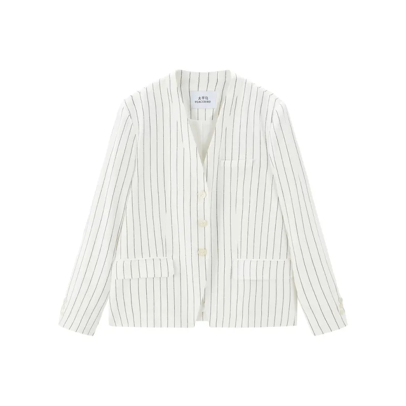 PEACEBIRD Business Suit Women's White-0