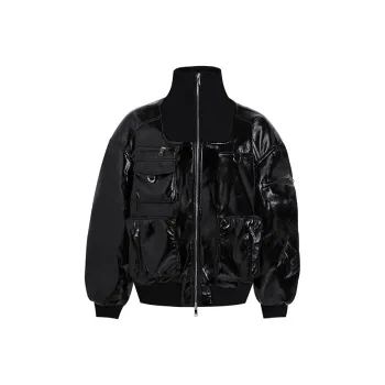 LIUREGALI Leather Jacket Women's Black