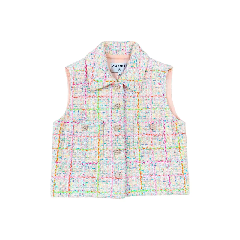 CHANEL 24C Early Spring Vacation Collection Vest Women's White-0