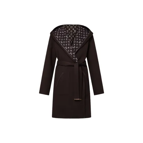 LOUIS VUITTON Reversible Signature Hooded Wrap Coat