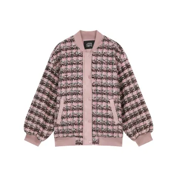 ELF SACK Baseball Jacket Women's Bowknot Pink