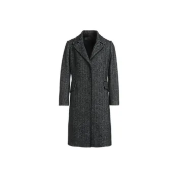 QIAOWANNI Coats Women's Black Gray Human Skin Texture