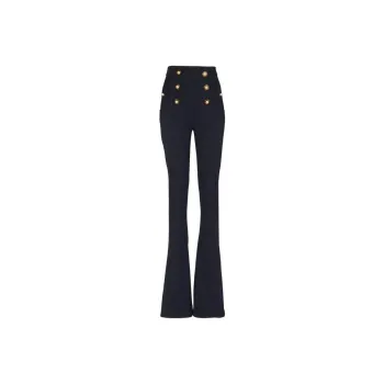 BALMAIN Wool Flared Trousers