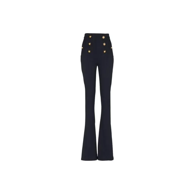 BALMAIN Wool Flared Trousers-0