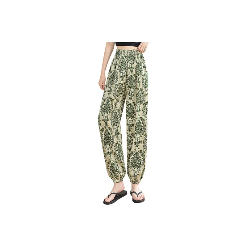 Cypress House Casual Pants Women's Green Pattern-0