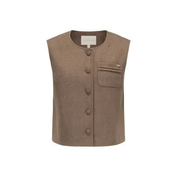 CHIWAWAMEME Vest Women's Coffee